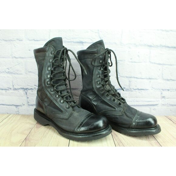 Vintage Corcoran 17146 9" Black Cap Toe Paratrooper Military Jump Boot Mens 10 D - Picture 3 of 9